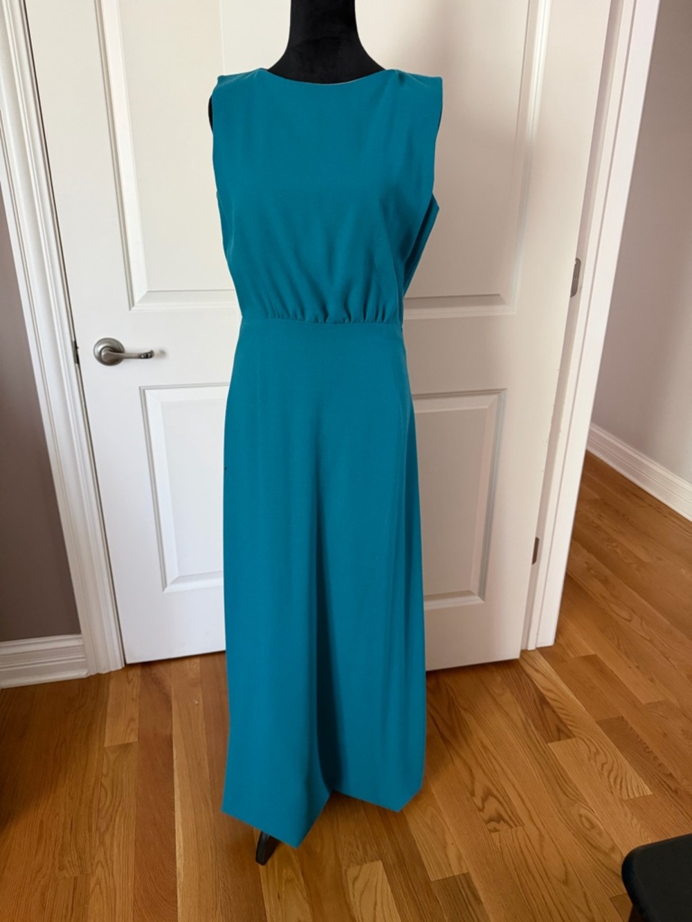 Sleeveless Teal Maxi Dress - Elegant Women's Evening Gown